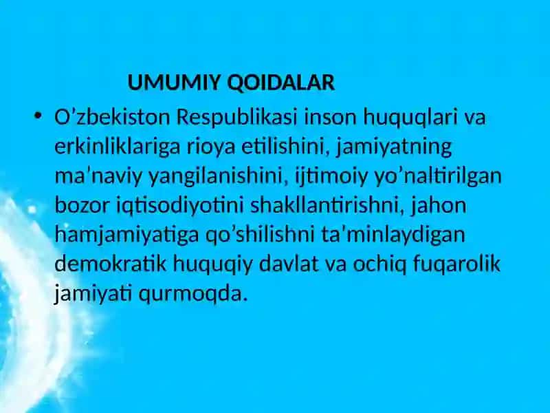 O’zbekistonda 1997-yildagi "Ta'limto'g'risida"gi qonuni va "Kadrlar tayyorlash milliy dasturi" ni ta'limni rivojlantirishdagi o'rni 4