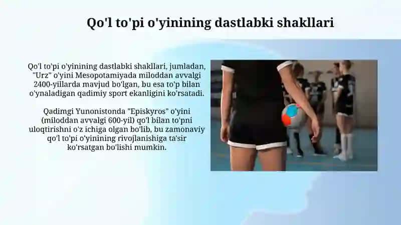 Gandbol oʻyinining kelib chiqishi va rivojlanishi tarixi 4