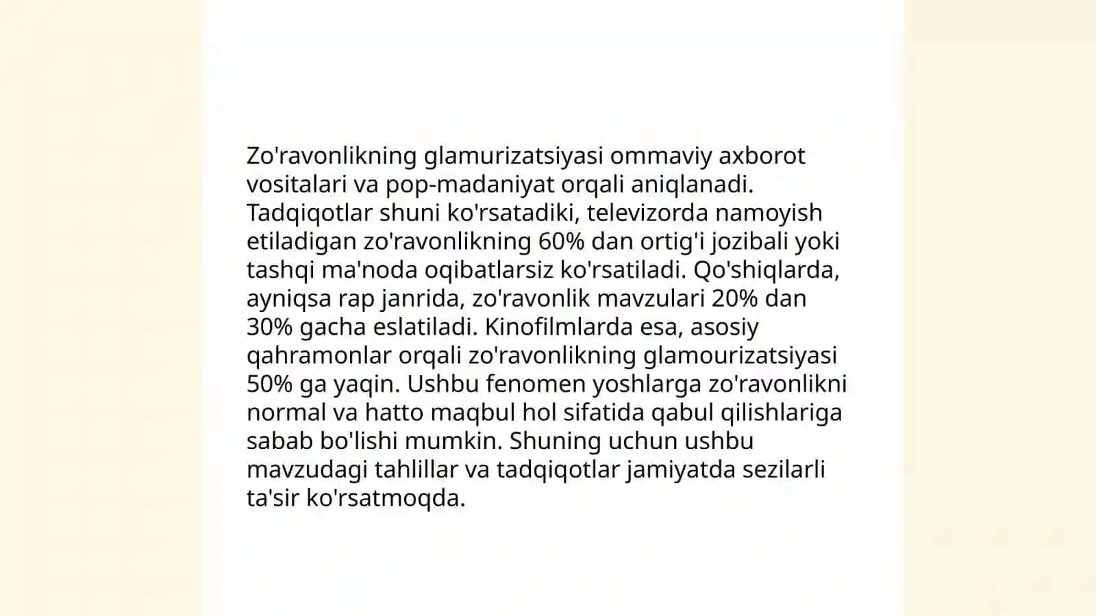 Ommaviy madaniyatning g'ayriaxloqiy ko'rinishlari 4