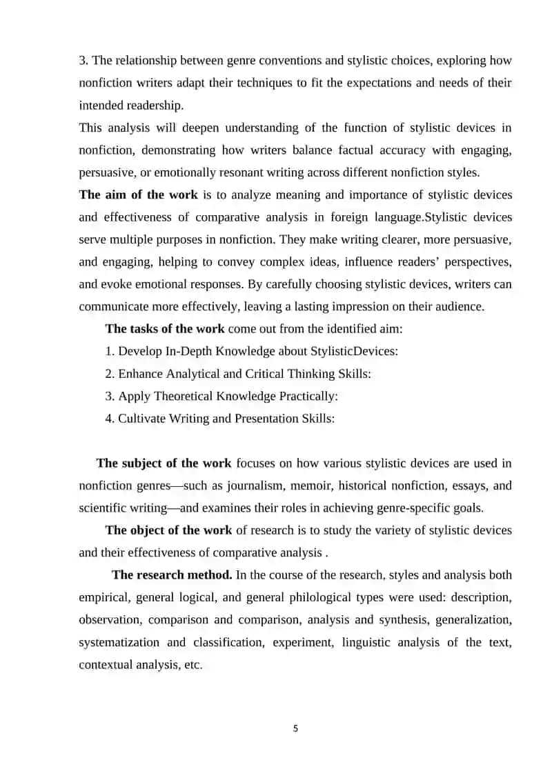 Comparative analysis of stylistic devices in different nonfiction styles 4