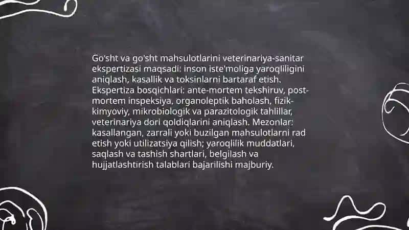 Oziq-ovqat maxsulotlarini veterinariya sanitariya ekspertiza 4