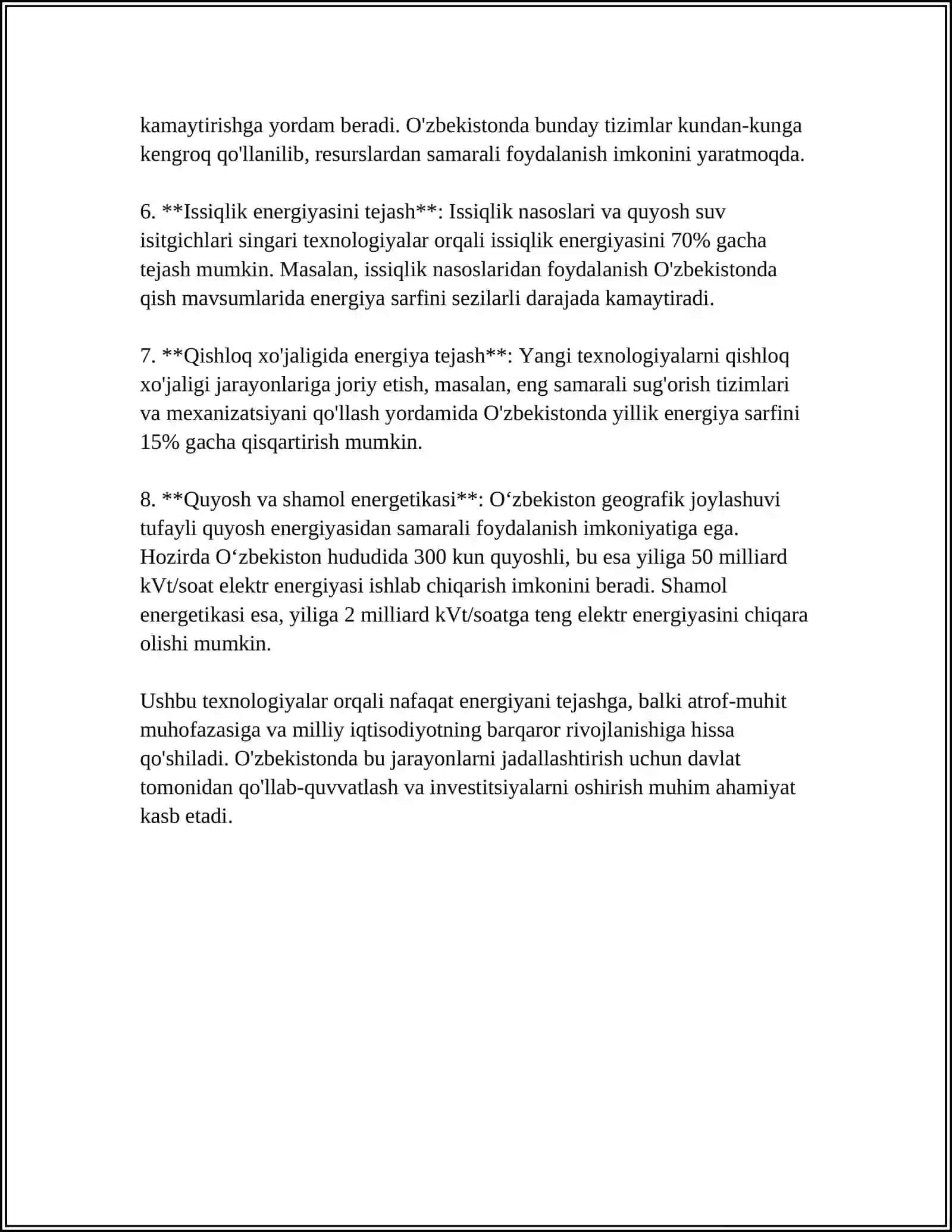 TEXNOLOGIK JARAYONLAR SAMARADORLIGINI YAXSHILASH 4