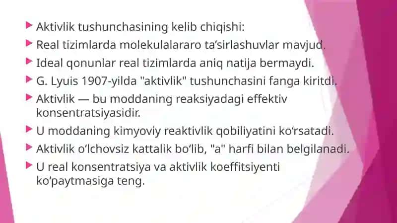 Moddalarning standart holatdagi aktivligi 4