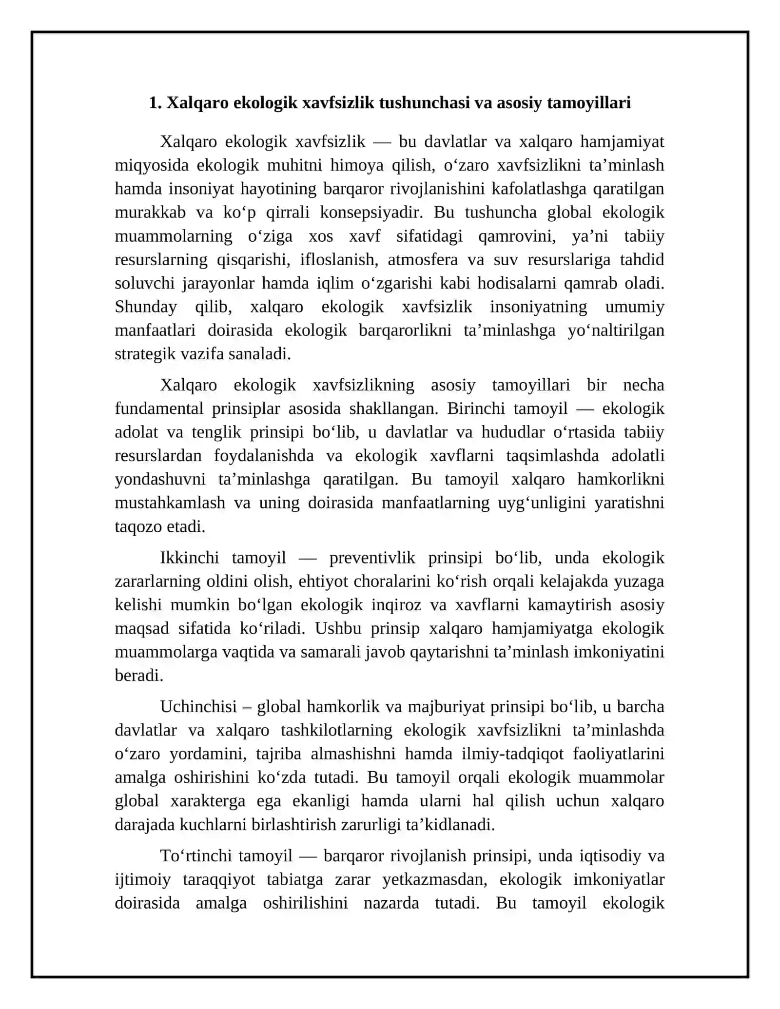 Xalqaro ekologik xavfsizlik va iqlim oʻzgarishi muammolarini tahlil qilish 4