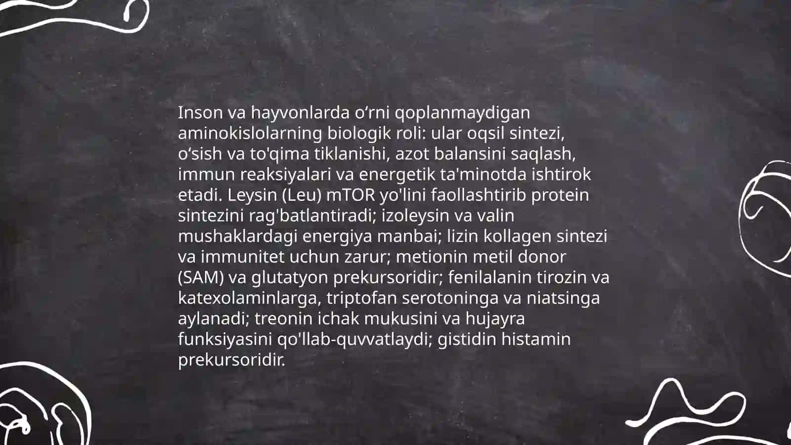 Oʻrni qoplanmaydigan aminokislotalar va ularni olish usullari 4