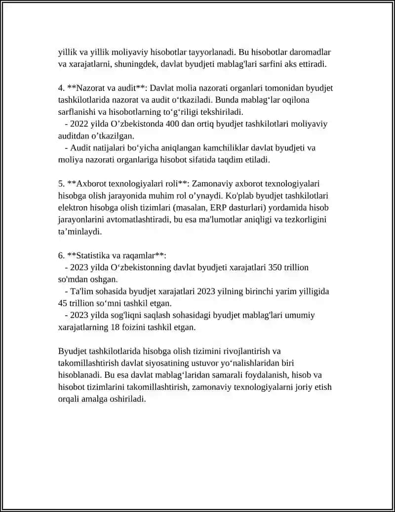 BUDJET TASHKILOTLARDA HARAJATLARNI HISOBGA OLISH XUSUSIYATLARI 4