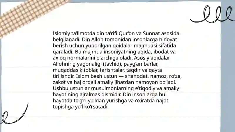 Din tushunchasi va tarixiy taʼrif 4