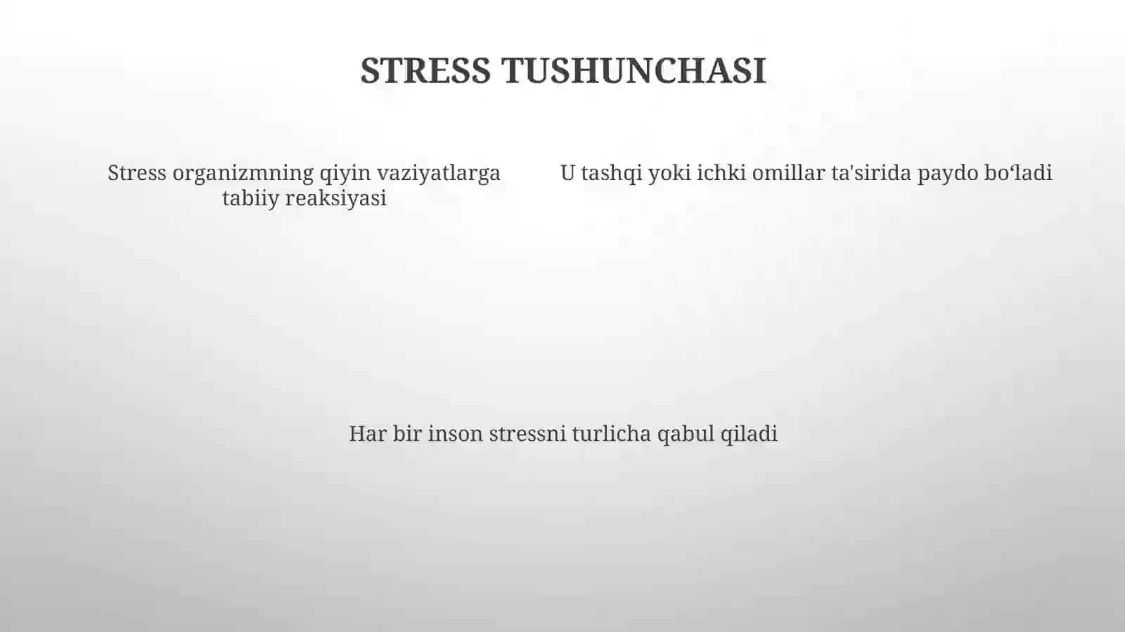 Stress holatini (ruxiy zarbani) boshqarish 4