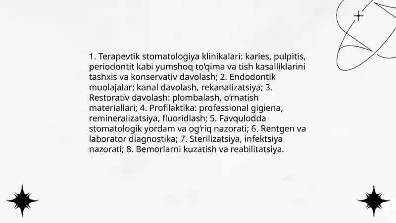 Stomatologik kilinikasi turlari va toifalari 4