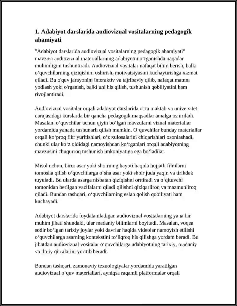 ADABIYOT DARSLARIDA AUDIOVISUAL VA TEXNIK VOSITALARDAN FOYDALANISH 4