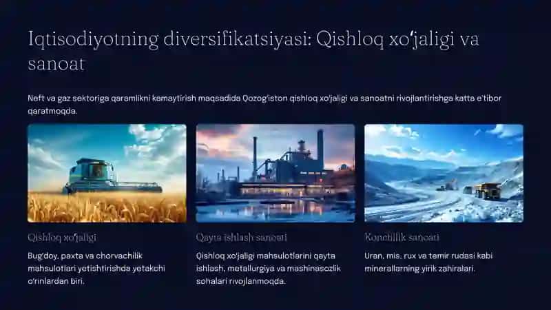 Qozogʻiston iqtisodiyotining tarkibi va Jahon iqtisodiyotidagi oʻrni 4