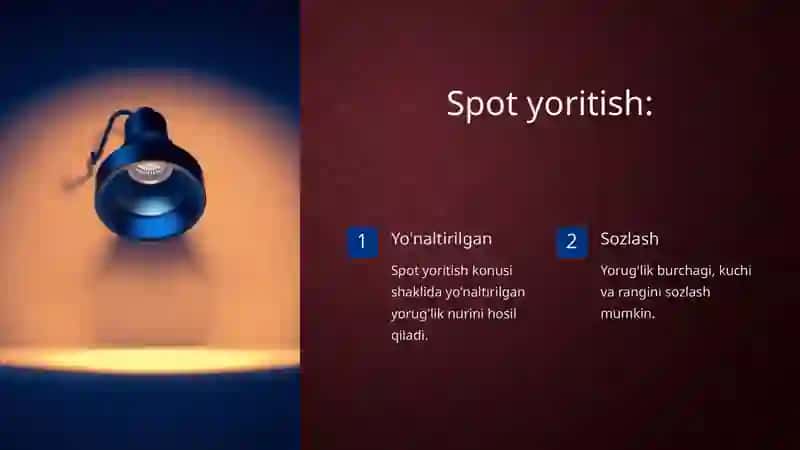 Yoritish texnikalari. Standart yoritish (Omni, Spot, Directional) va uning xususiyatlari. 4