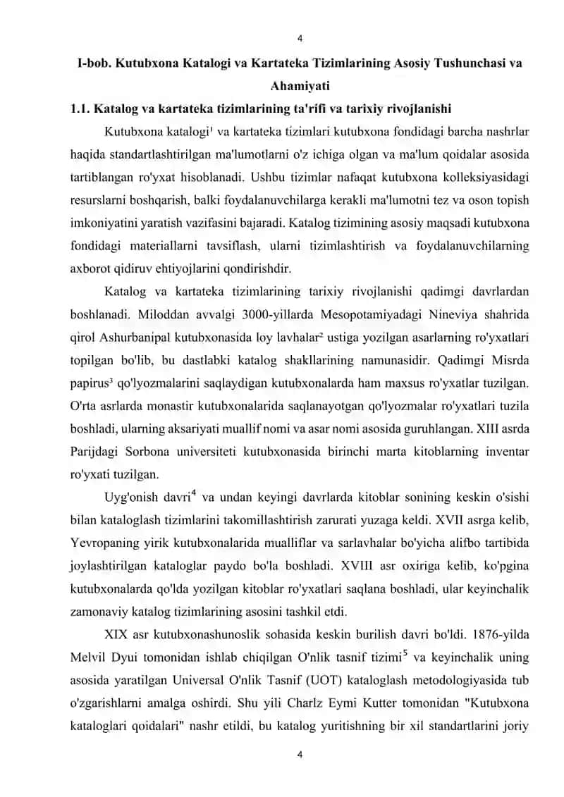 Kutubxona katalogi va kartatekalar  tizimi qanday asosiy vazifalarni bajaradi? Ularni turlari vazifa 4