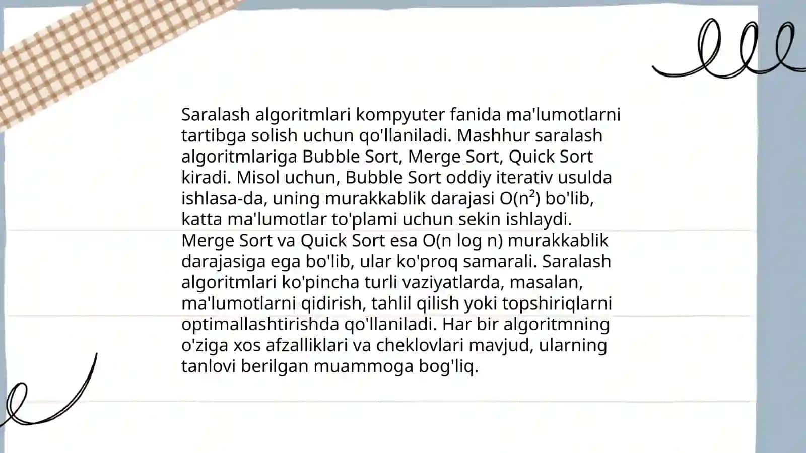 Standart algoritmlar bilan ishlash 4