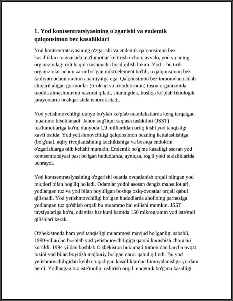 BIOGEN ELEMENTLAR KONTSENTRATSIYASI O'ZGARISHI BILAN BOG'LIQ BO'LGAN ENDEMIZ VA KASB KASALLIKLARI 4