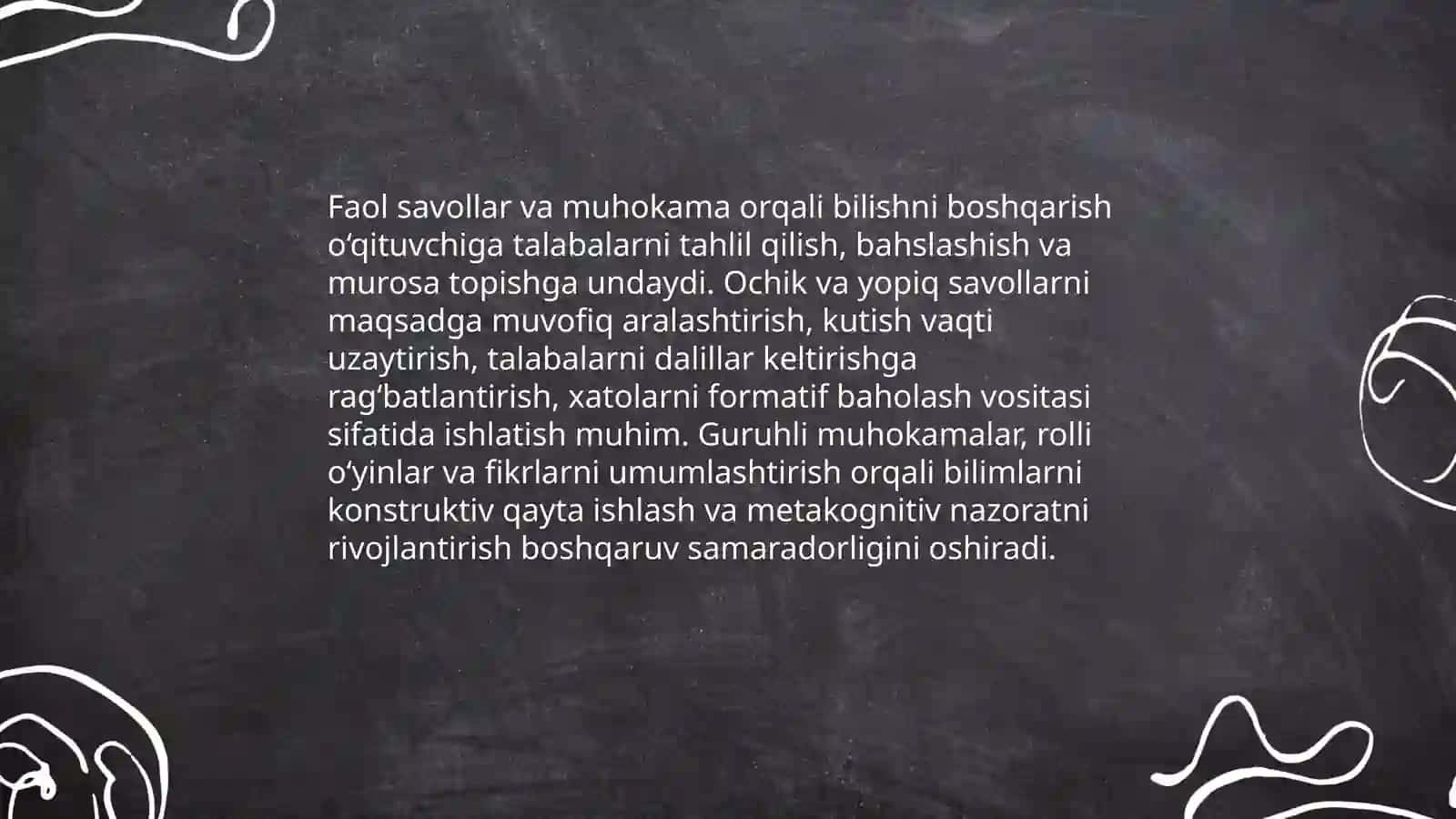 O‘qituvchining o‘quvchilar bilish faoliyatini boshqarish mahorati 4
