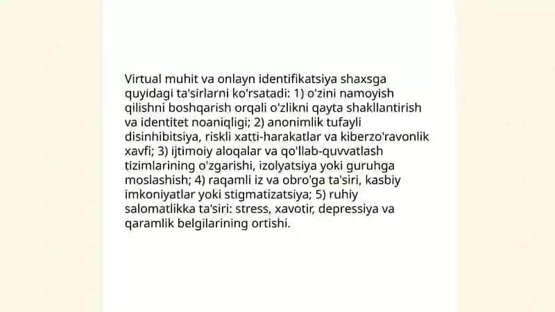 Internet, virtual va vizual olamning shaxsga ta'siri 4