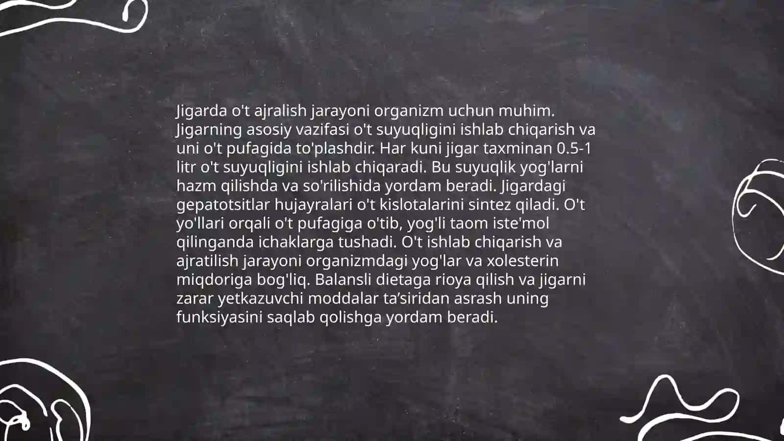 O't-safroning jigarning hazm jarayonidagi vazifasi 4