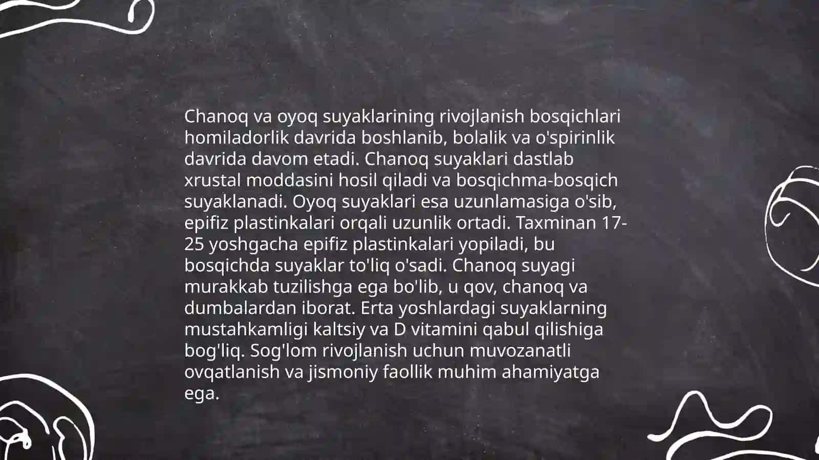 Chanoq va oyoq suyaklarining yoshga nisbatan xususiyatlari 4