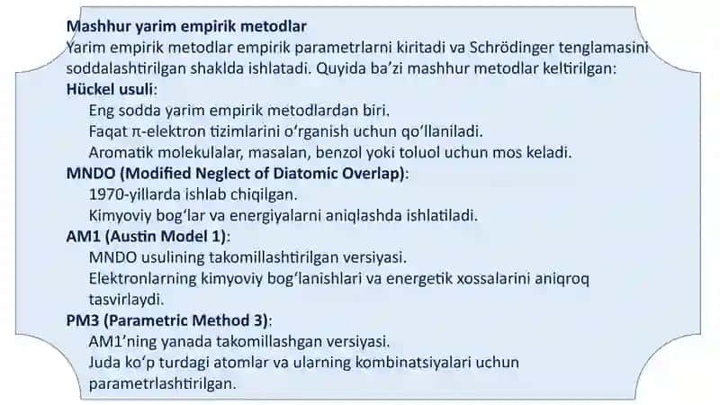 Emperik kvant kimyoviy hisoblash uslubi 4