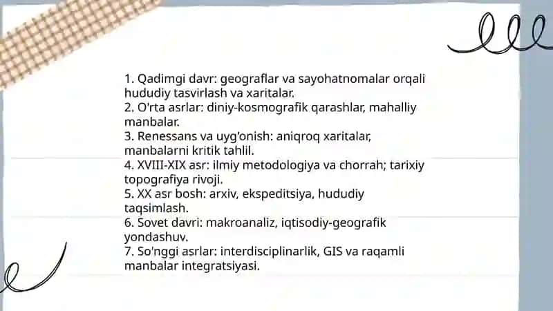 Tarixiy geografiyaning shakllanishi va taraqqiyoti 4