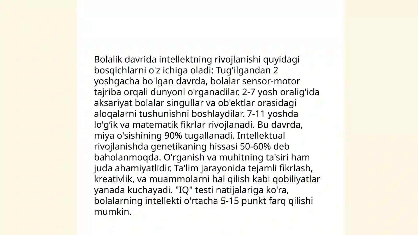 Inson intellektual rivojlanishining bosqichlari 4