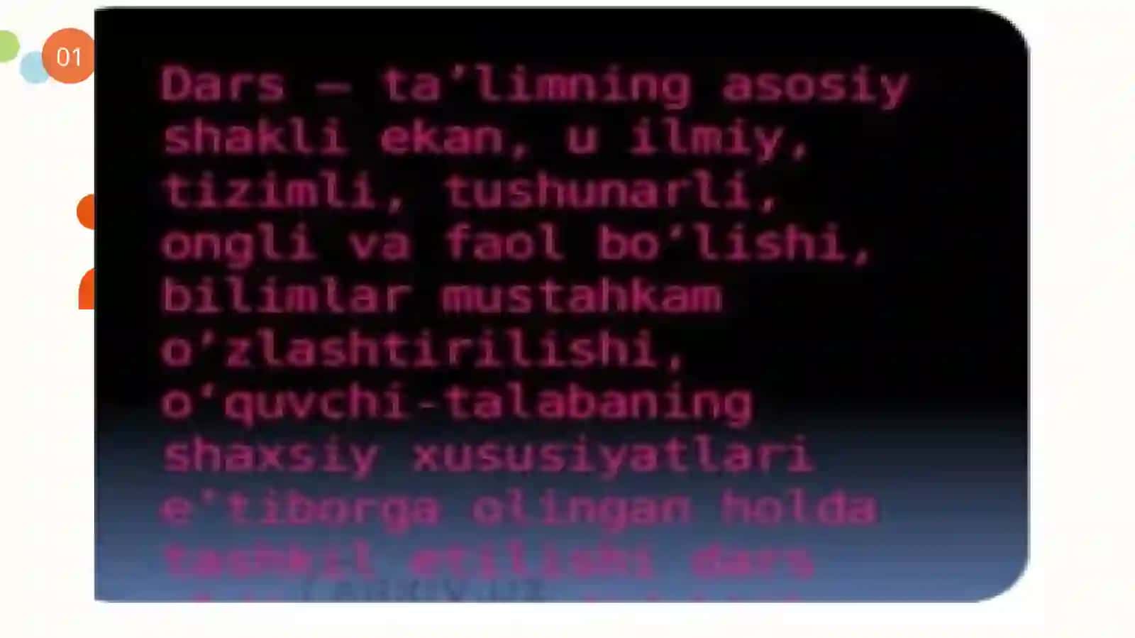 DARS TA'LIMNI TASHKIL ETISHNING ASOSIY SHAKLI 4