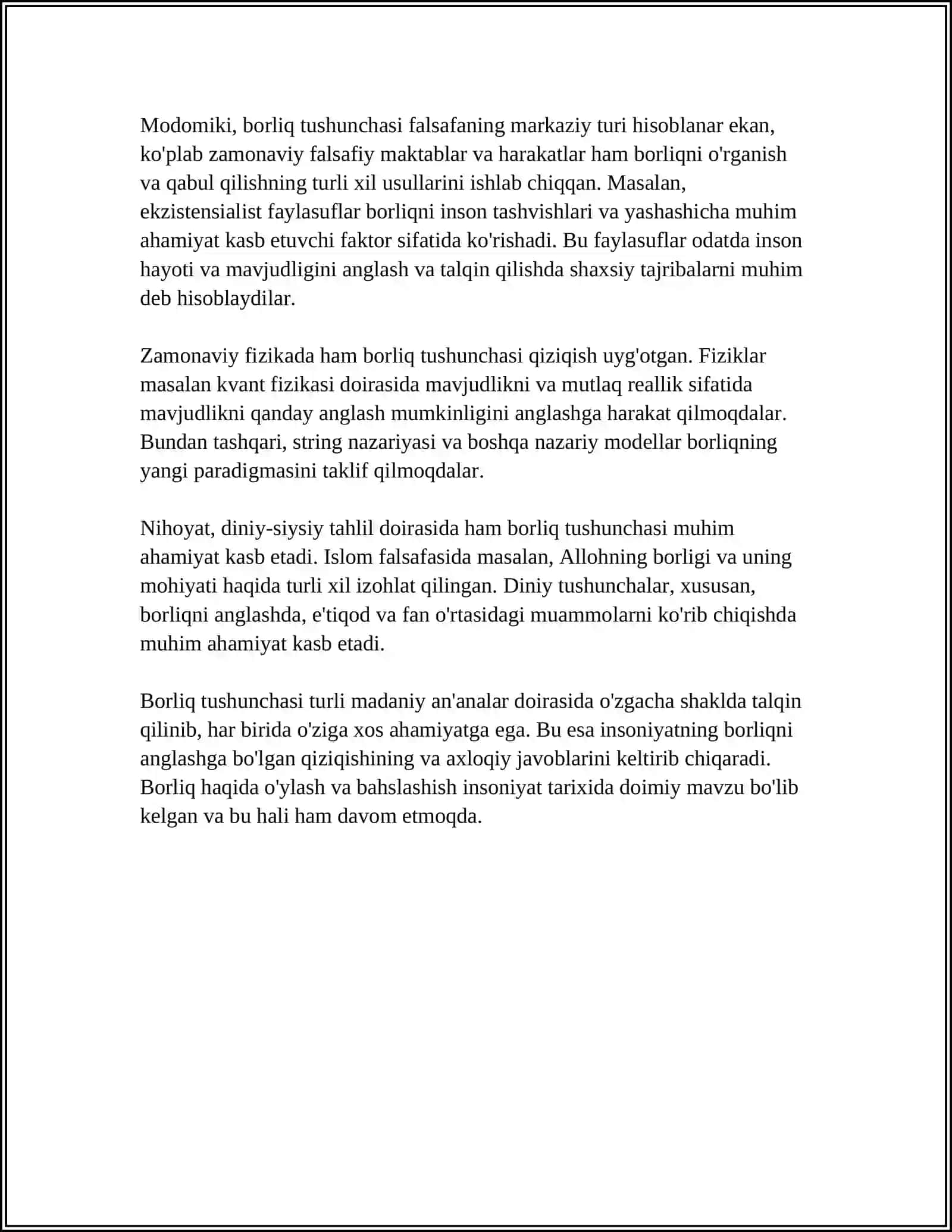 BORLIQ VA YOʻQLIK DIALETIKASI 4