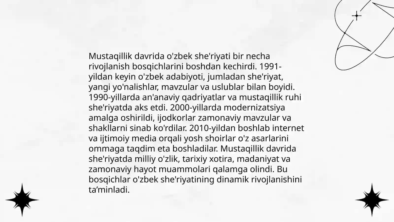 Istiqlol davri o'zbek she'riyati sohasidagi izlanishlar 4