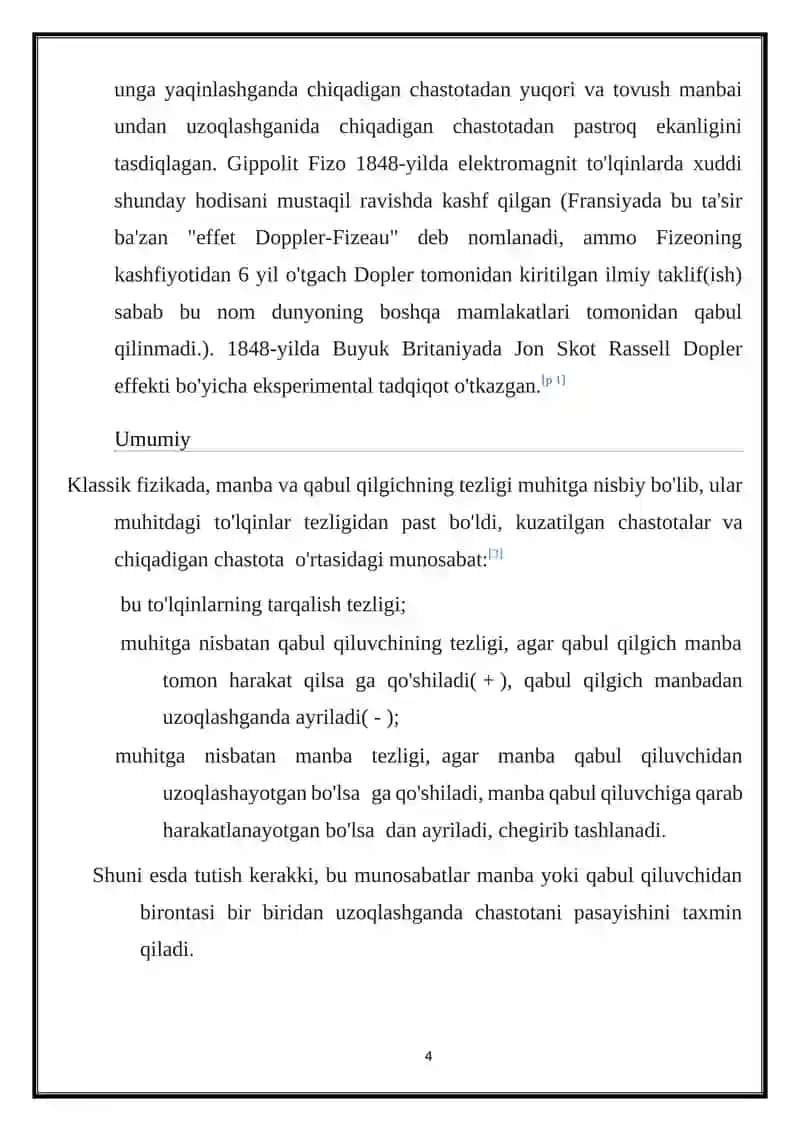 Dopler effekti va uning tibbiyotdagi ahamiyati 4