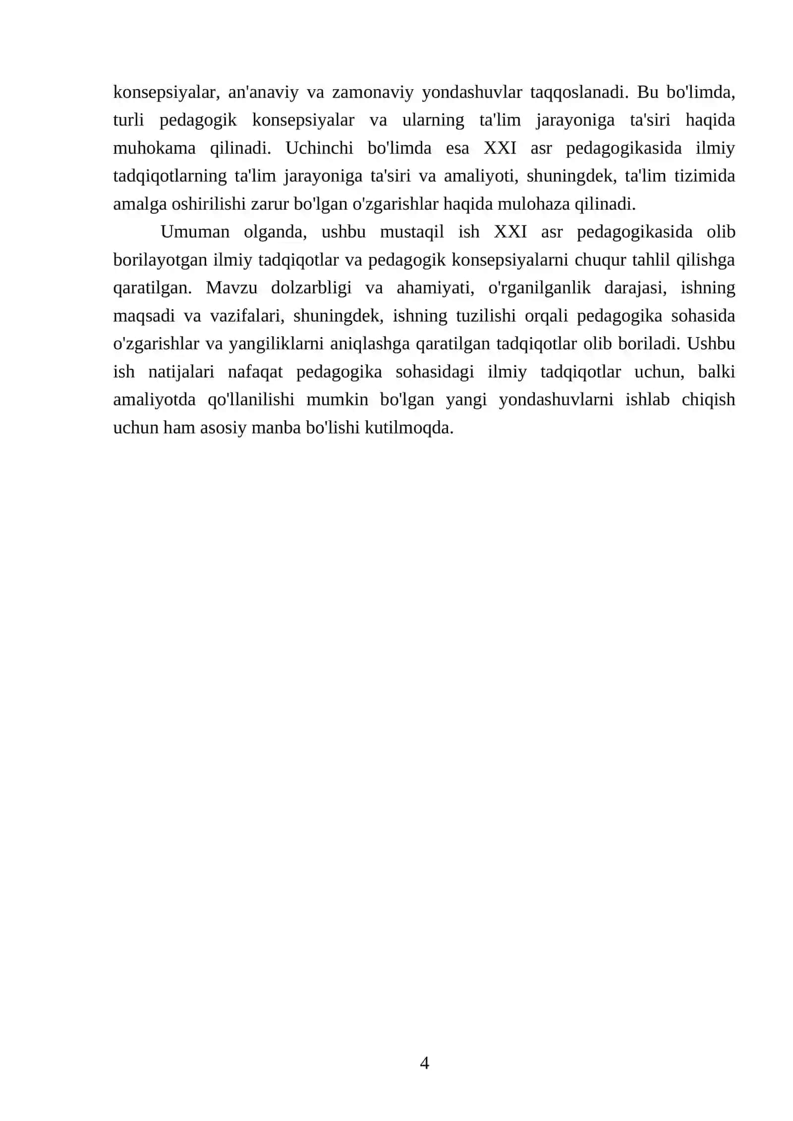XXI asr pedagogikasida amalga oshirilgan ilmiy tadqiqotlar yoʻnalishlari va pedagogik konsepsiyalar 4