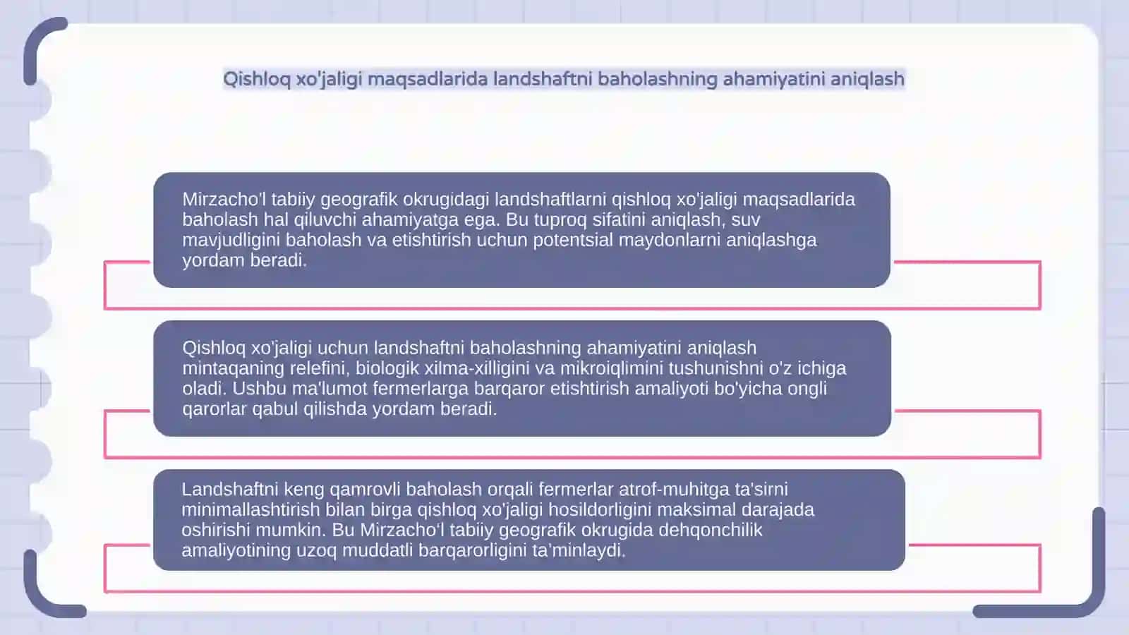 Mirzacho'l tabiiy geografik okrugi landshaftlarini qishloq xo'jaligi maqsadida baholash 4
