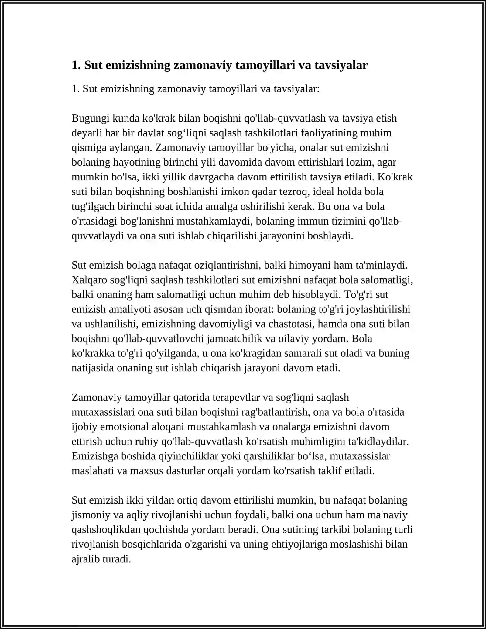 BOLALARNI KO'KRAK BILAN BOQISHNI 4