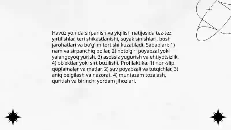 Suzish mashg'ulotlarida uchraydigan baxtsiz xotiralar va ularning oldini olish 4