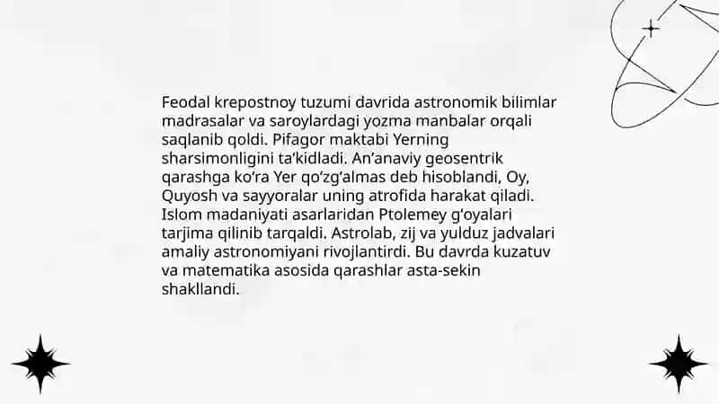 Qadimgi quldorchilik va feodal krepostnoy tuzumi davridagi astranomiyaning rivojlanishi Pifagor maktabining yerning sharsimonligi haqidagi fikrlari 4