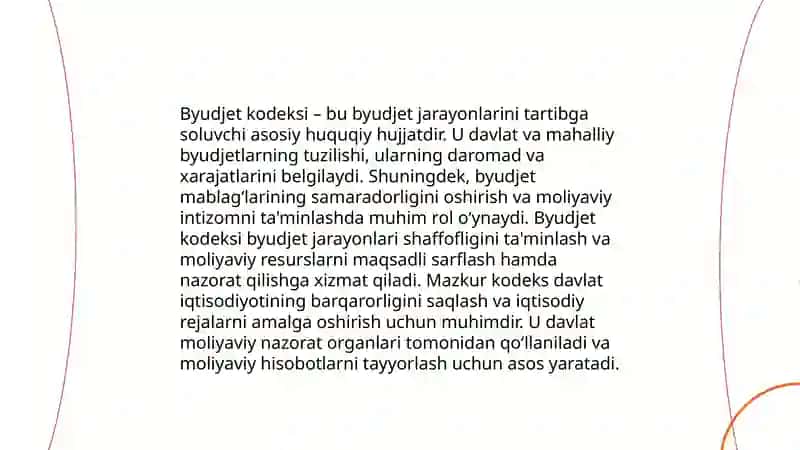 Davlat byudjeti va maqsadlijamg‘armalar amal qilishininghuquqiy asoslari 4