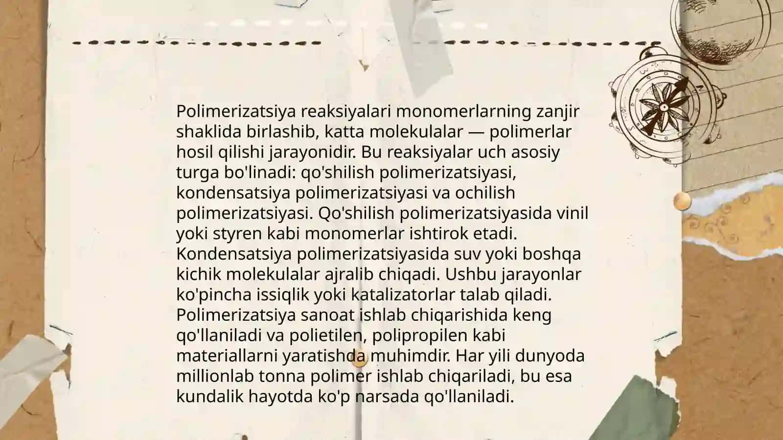 Polikondensatsiyalanish reaksiyalari. Polimerlarning molekulyar massasini aniqlash 4