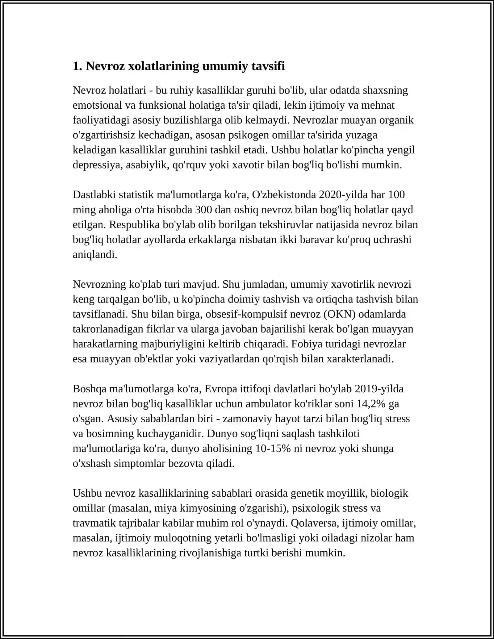 NEVROZ HOLATLARI VA UNI DAVOLASHDA ISHLATILADIGAN DORI VOSITALARI 4