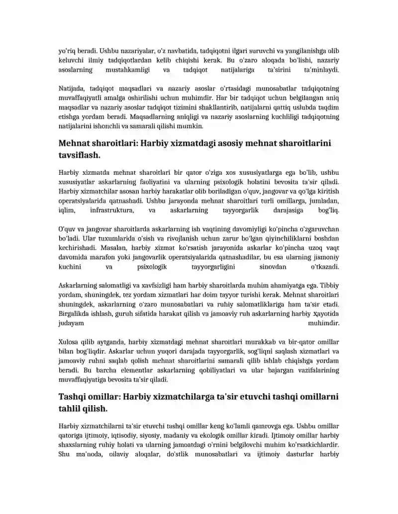 Harbiy xizmatchilarning mehnat sharoitlari 4