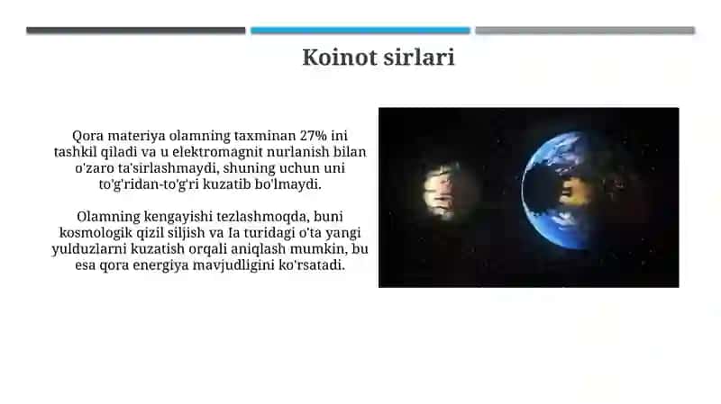 Yersayyorasiumumiyoʻyimiz.Koinotsirlari 4