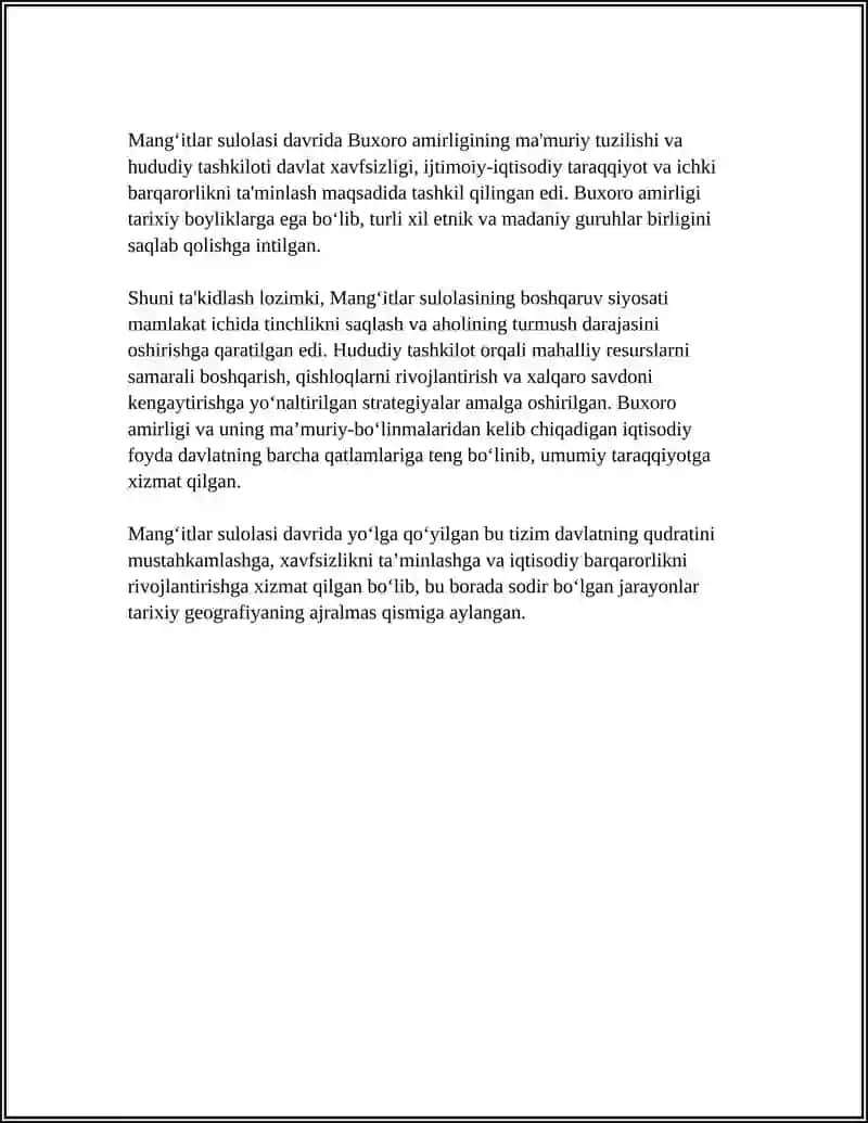 Mang‘itlar sulolasi tamonidan Buxoro amirligi tarixiy geografiyasi 4