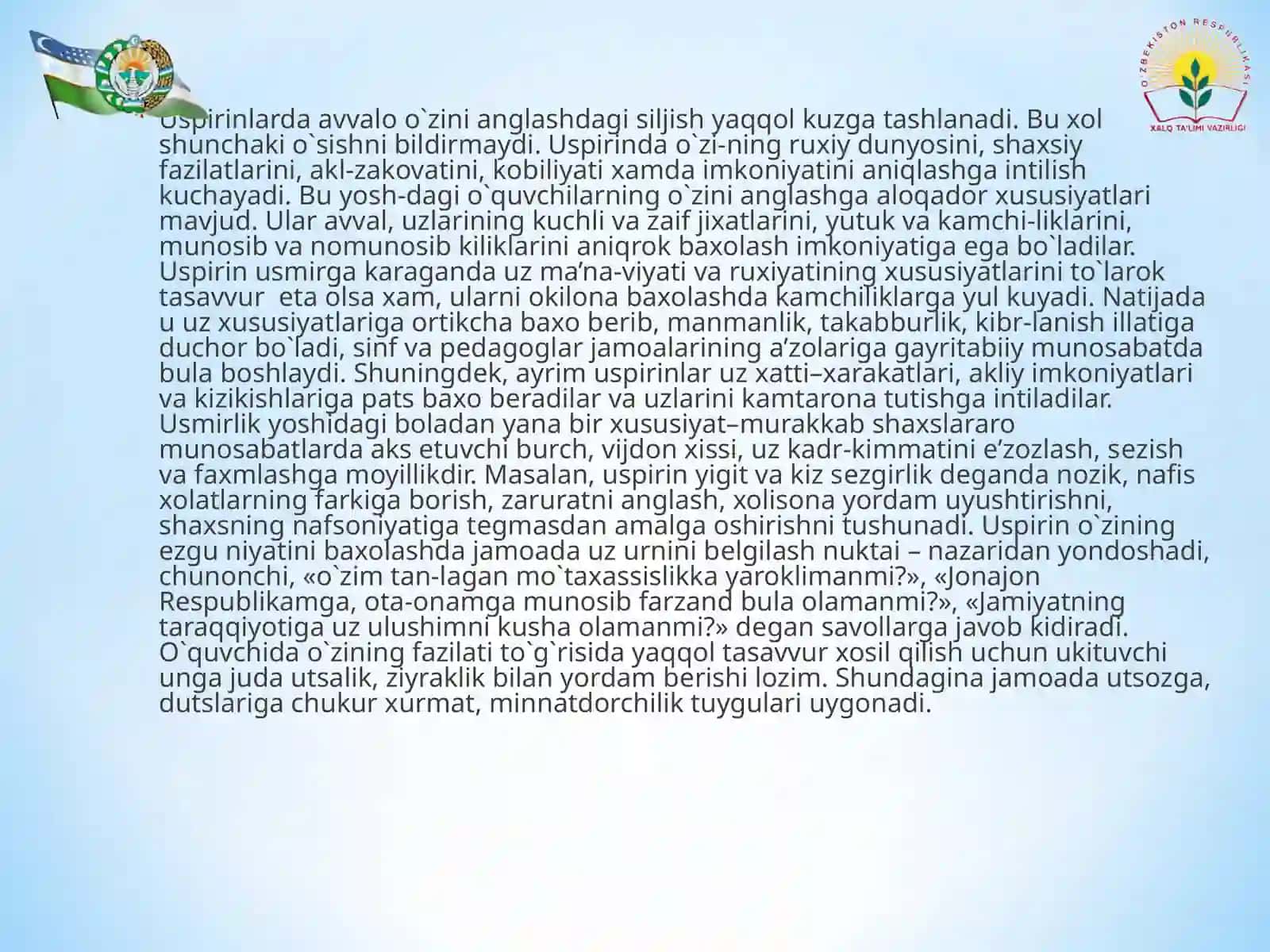 ILKO`SPIRINLIK DAVRINING PSIXOLOGIK XUSUSIYATLARI 4