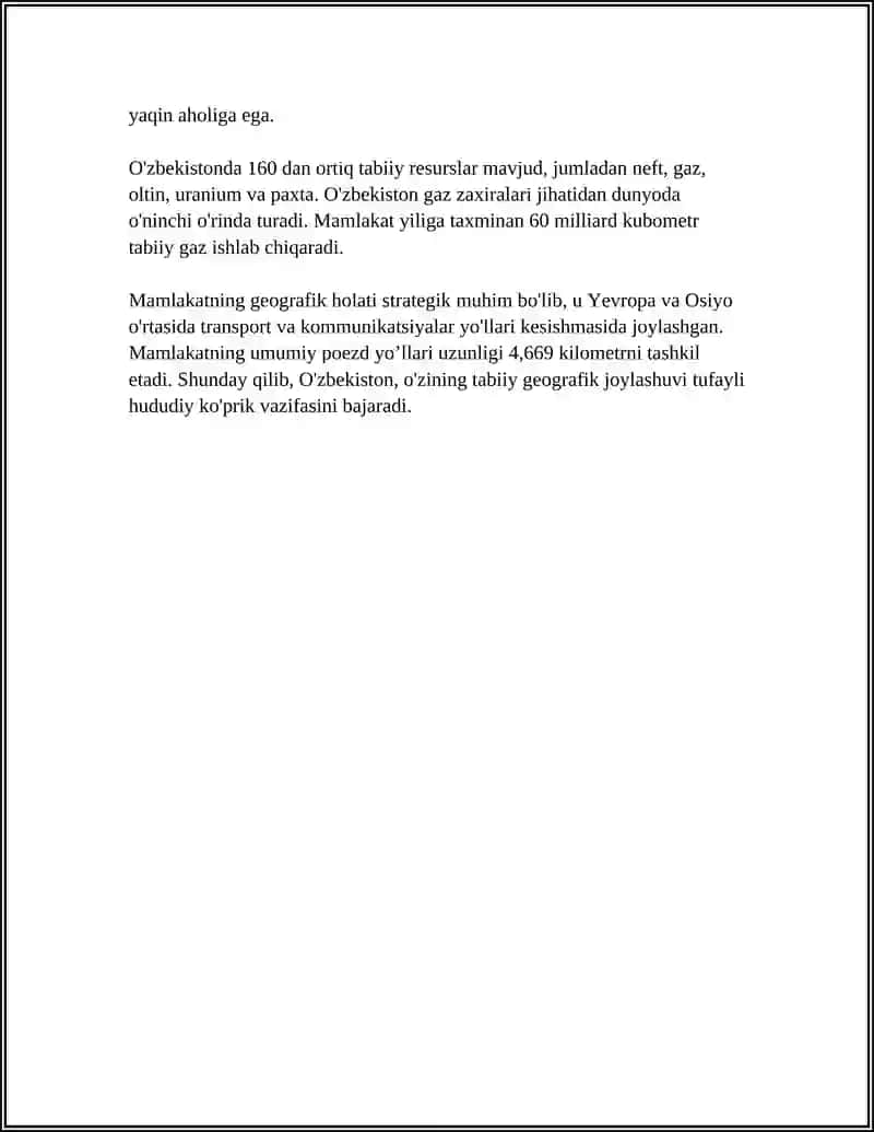 O'ZBEKISTONNING TABIIY VA MA'MURIY GEOGRAFIK TAVSIFI 4