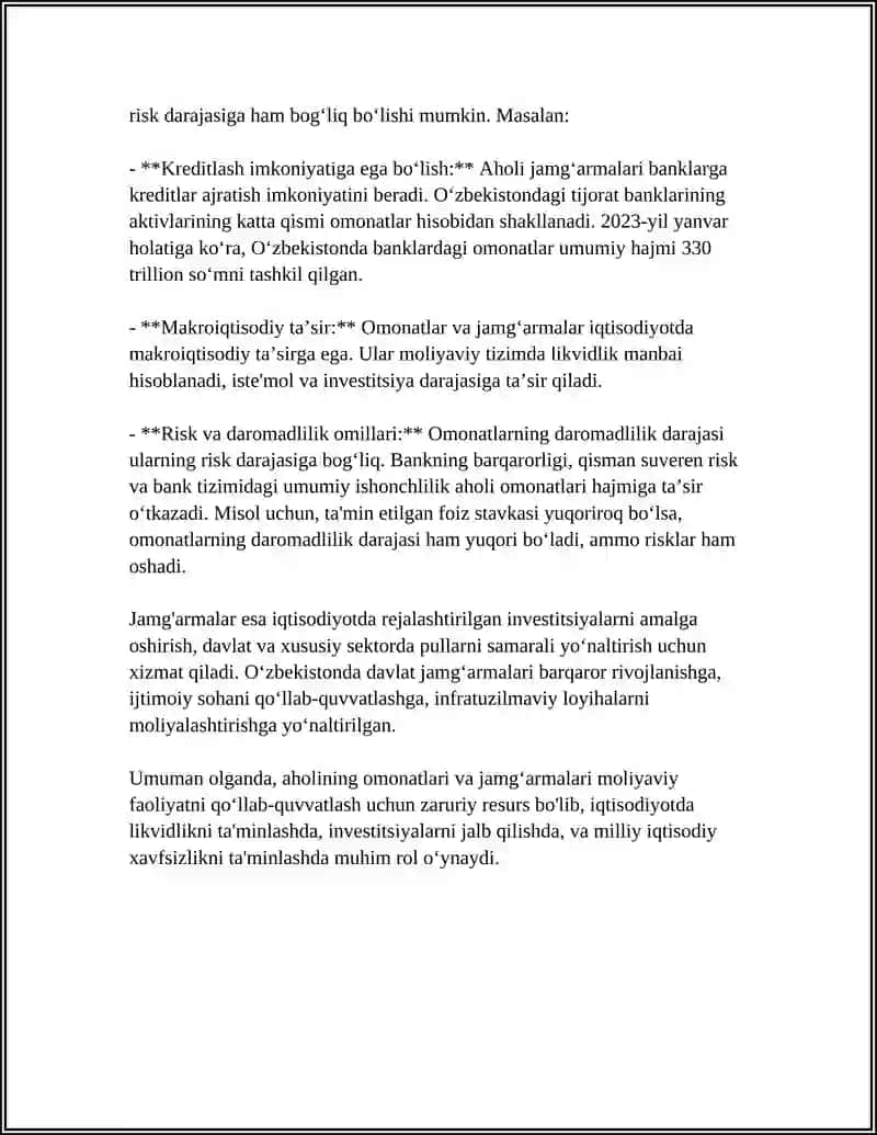 Aholi omonatlari va jamg'armalari statistikasi 4