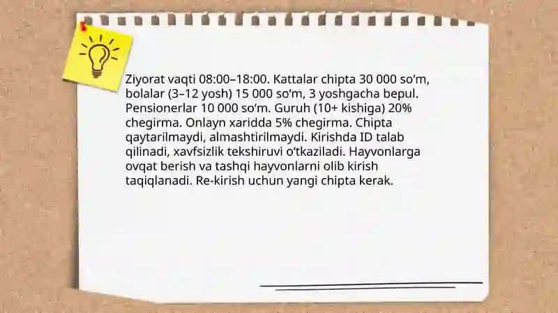 Hayvonot bog'iga sayohat oldidan tayyorgarlik 4