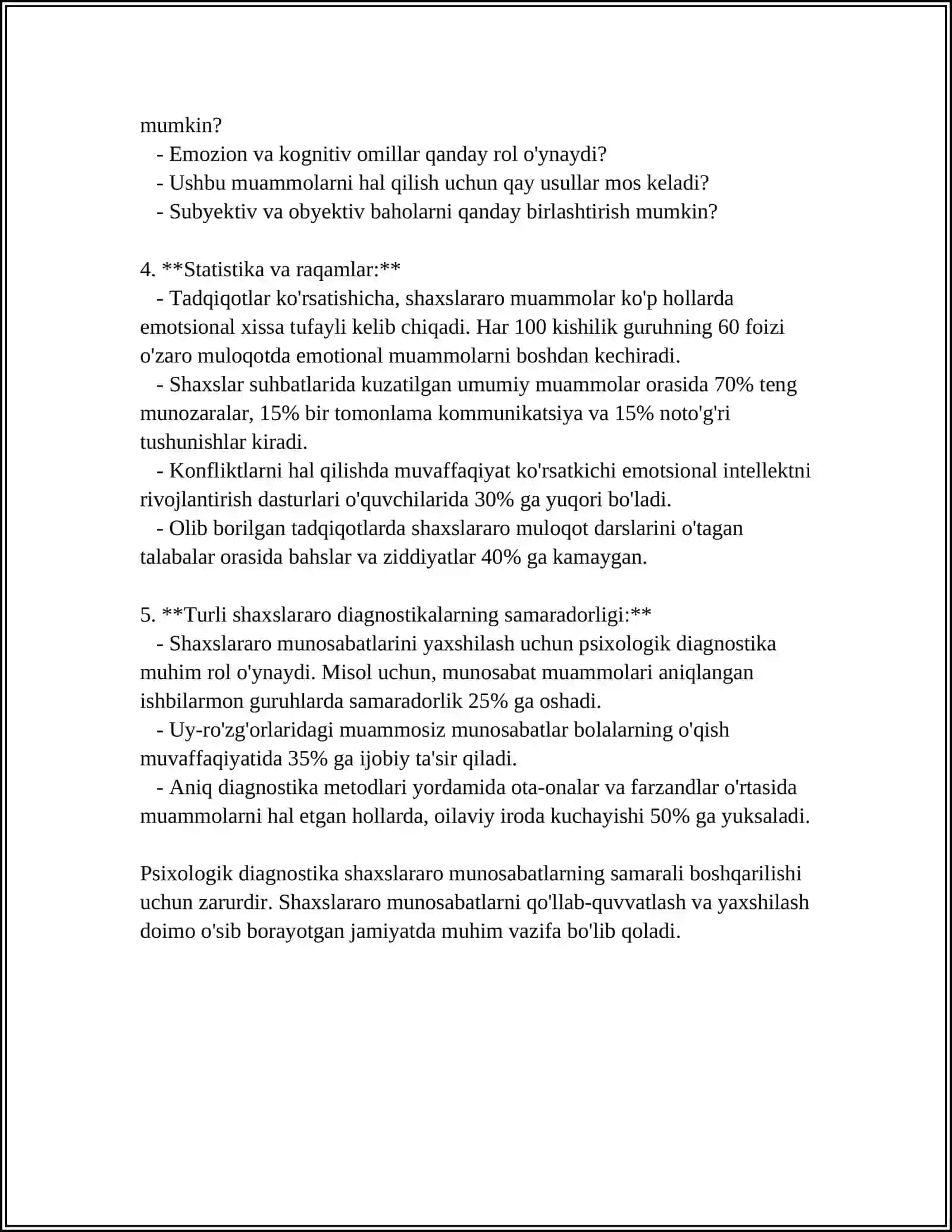 SHAXSLARARO MUNOSABATLAR PSIXADIAGNOSTIKASI 4