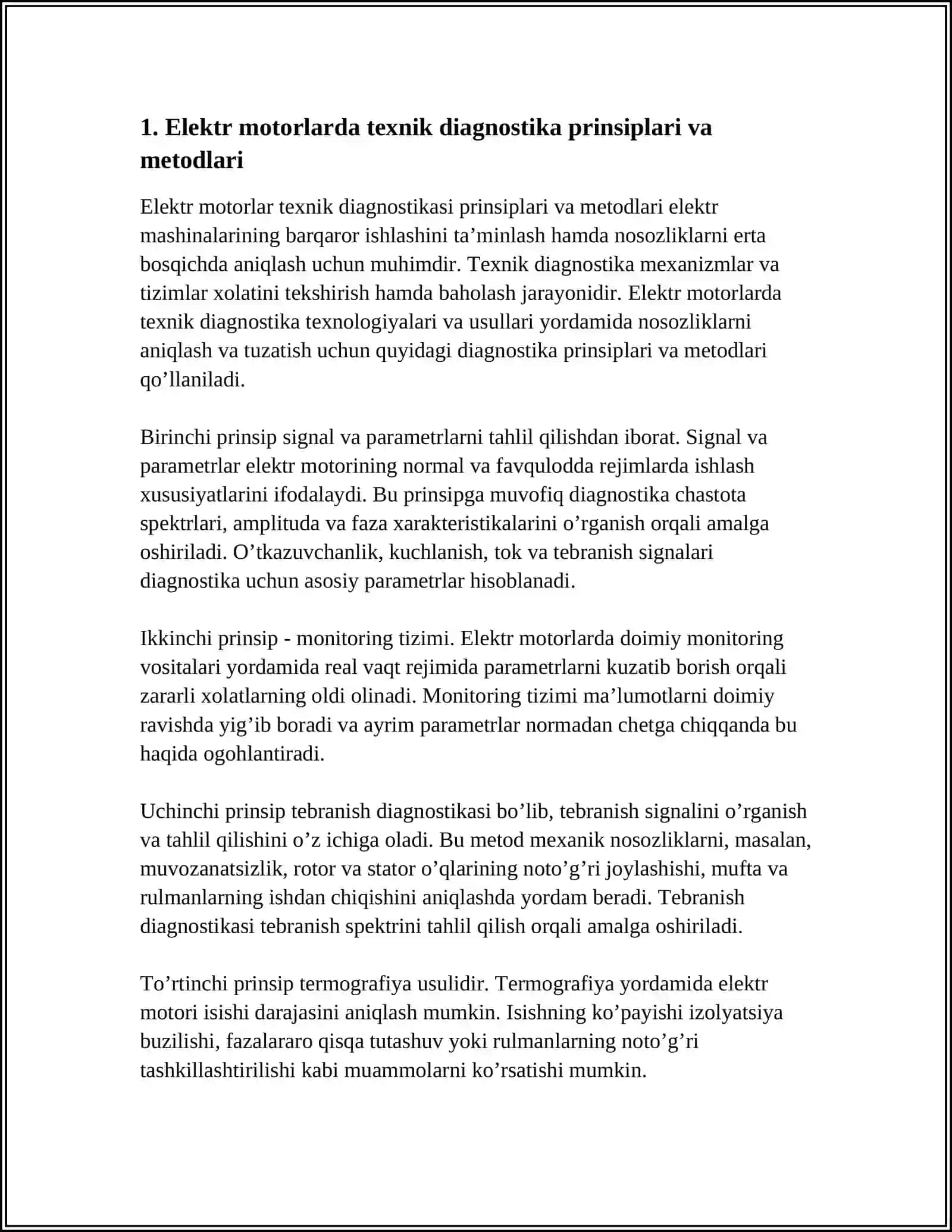 ELEKTR MOTORLARDA TEXNIK DIAGNOSTIKA GILIB NOSOZLIKLARINI ANIQLASH VA TUZATISH 4