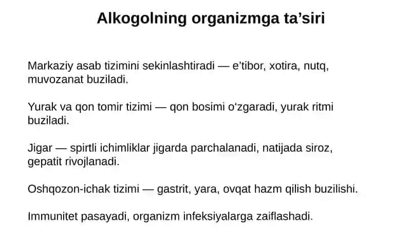 Etil Spirti: Alkogolizm va uning asoratlari 4