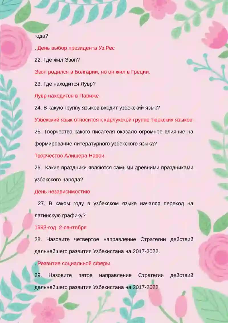 ВОПРОСНИК ПО ДИСЦИПЛИНЕ «РУССКИЙ ЯЗЫК» 4