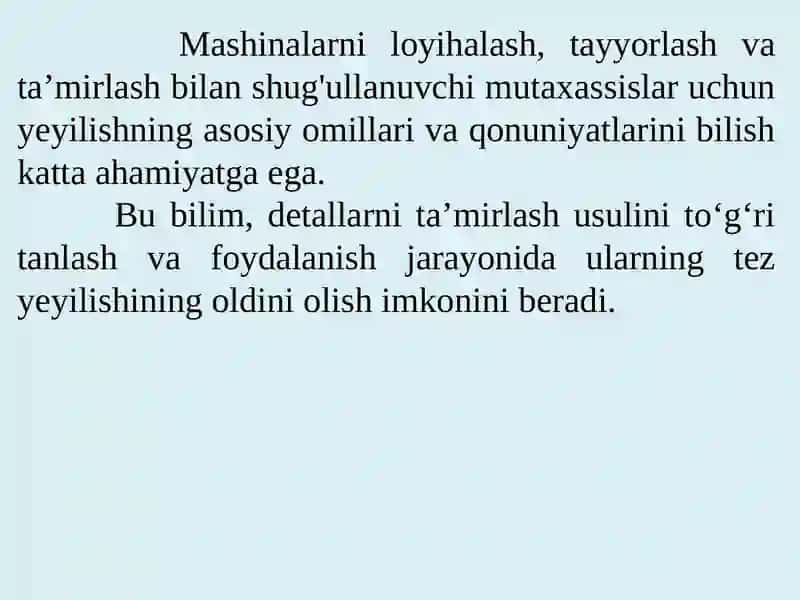 Mashinalarni ishlatishda moslamalarining ishdan chiqish sabablari 4